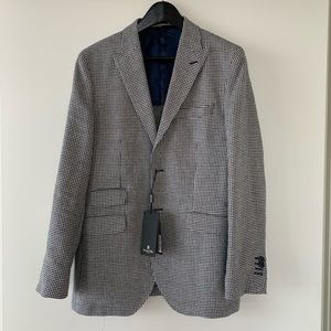 Massimo Dutti Houndstooth Mens Blazer Sport Jacket